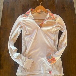 Aubrion by Shires Hunt Seat English Vented Show Shirt Pattern Collar Women's XS